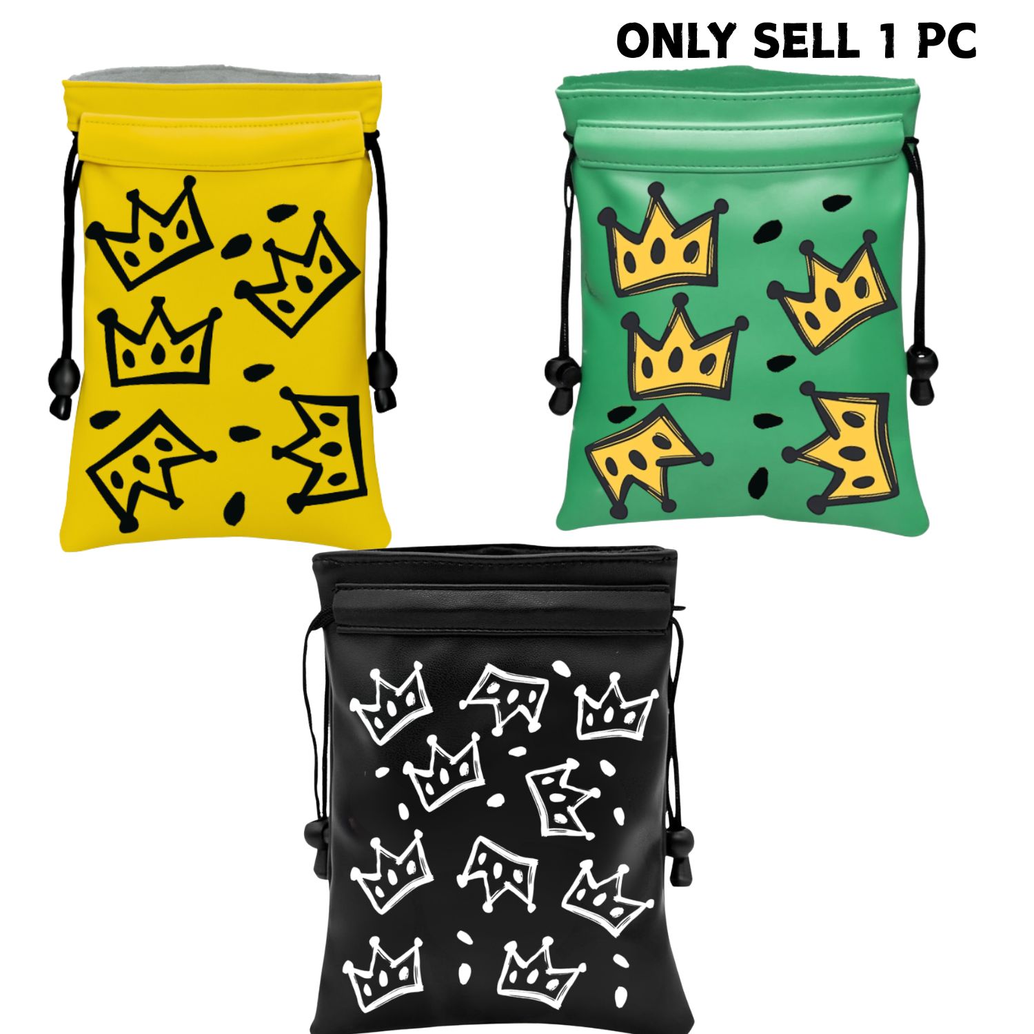 Golf Equipment Drawing - Borsa portaoggetti Crown Golf, divertente custodia