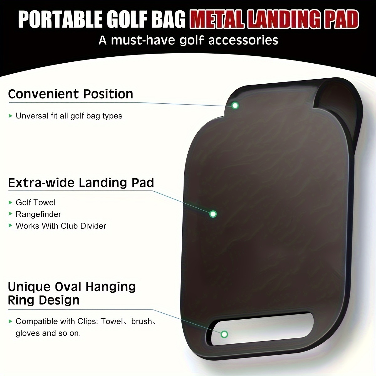 Golf Equipment Holder - Tappetino di atterraggio magnetico per sacca